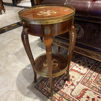 Table d'angle ronde classique en bois massif Design fonctionnel et créatif pour améliorer le salon
