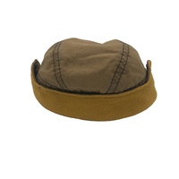 Gorro de Invierno para Hombre, Estilo Ruso, de Lona Marrón con Orejeras, Forro de Felpa Grueso y Cálido, Gorra de Béisbol