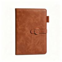 Carnet personnalisé en cuir PU rigide avec boucle magnétique ronde, attache pour stylo et marque-page en ruban pour cadeaux d'affaires