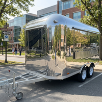 Nouvelle Camionnette Alimentaire Mobile en Acier Inoxydable 304, Camper Van, Chariot à Hot-dogs, Remorque Alimentaire pour Café et Crème Glacée avec Cuisine Complète