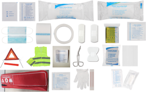 Nuevo Estándar Europeo DIN13164 2022, Kit de Primeros Auxilios para Automóvil de Nailon, <span class=keywords><strong>Chaleco</strong></span> Reflectante, Triángulo de Advertencia 3-1 CN - Product Image 3