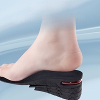 Semelles rehausseuses invisibles en PVC 4 couches pour chaussures, avec coussin d'air, absorption des chocs et respirabilité, pour une augmentation de la hauteur et un confort stable.