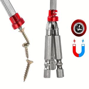Juego de 4 Puntas Magnéticas Rojas para Destornillador, Anillo de Posicionamiento, Eléctrico, Neumático, de Aluminio, para Accesorios de Herramientas - Product Image 1