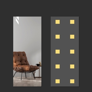 Miroir mural en acrylique flexible incassable, design moderne argenté, auto-adhésif, sans verre, pour la décoration de la maison, idéal pour la salle de bain - Product Image 2