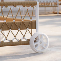 Chaise longue de jardin de luxe pour l'été, lit de repos en corde tressée, mobilier d'extérieur