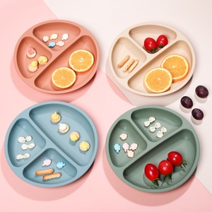 Factory Food Grade Material Baby Feeding <b>Tool</b> New Arrival Silicone Bowl Plate with Suction Divided - Product Image 1