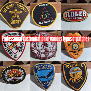 Parches de Bajo Moq <span class=keywords><strong>Brod</strong></span>és, diseño personalizado, parches bordados con logotipo, parche de insignia bordada con letras de hierro para ropa, sombrero - Product Image 4
