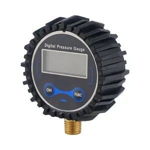 80mm Digital Tyre Pressure Gauge Easy Read LCD Display For Car Truck With 1/4''NPT Lower Mount Connection And Rubber Protector