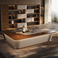 Bureau de direction de luxe, bureau de patron moderne italien, bureau de PDG de grande taille, ensemble de mobilier de bureau haut de gamme