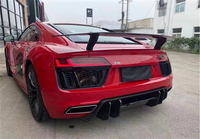 Utilisé pour Audi R8 Fibre de carbone aileron arrière diffuseur de pare-chocs arrière lèvre arrière V-style diffuseur en fibre de carbone Kit de carrosserie