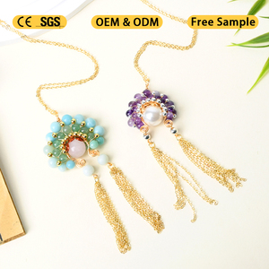 Collier pendentif en perles de cristal, bijoux de culture traditionnelle chinoise, coiffe d'opéra de Pékin, vente en gros - Product Image 1