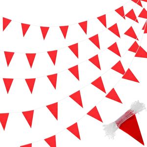 Guirlande de fanions triangulaires en tissu polyester de haute qualité, personnalisée pour la décoration de fêtes et de festivals, bannière multicolore - Product Image 1