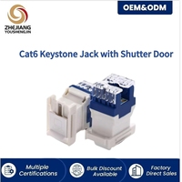Connettore Keystone Cat6 non schermato con porta a 180 gradi e modulo IDC a molla per pannello a muro (22-26 AWG)