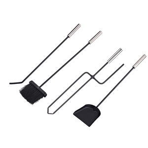 Vente flash : Ensemble d'outils <span class=keywords><strong>pour</strong></span> foyer moderne en métal, 5 pièces, accessoires de nettoyage <span class=keywords><strong>pour</strong></span> foyer <span class=keywords><strong>à</strong></span> <span class=keywords><strong>bois</strong></span>, pinces, brosse, utilisation intérieure/extérieure - Product Image 4