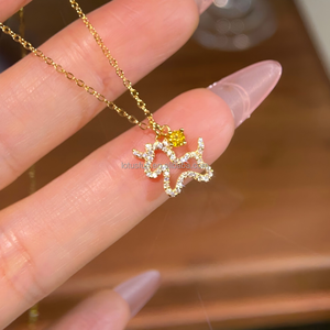 Colar com Pingente de Moissanite em Forma de Cavalo Simbólico com Corrente de Elo em Prata Esterlina 925, Design Artístico Vazado, para Presentes de Festa da Sorte - Product Image 2