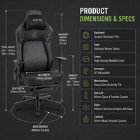 Chaise de jeu ergonomique à dossier haut OEM ODM personnalisée avec repose-pieds, accoudoirs 3D en mousse moulée, chaise de bureau inclinable