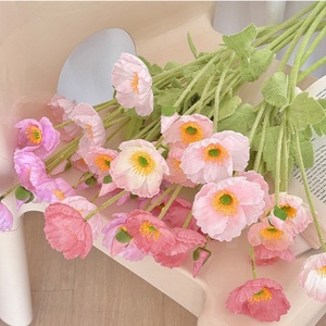 Fleur artificielle de pavot unique très demandée pour la décoration littéraire de <span class=keywords><strong>baie</strong></span> vitrée, ornement, accessoire de pique-nique et de randonnée en Chine - Product Image 2