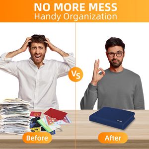 Yihuaxing 12 túi thư mục có thể mở rộng thư mục giấy nhiều túi để giữ thư A4 biên lai tài liệu-Sản phẩm nộp hồ sơ - Product Image 6