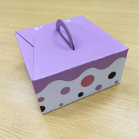 Boîtes d'emballage alimentaire et de desserts en carton ondulé avec poignée, impression personnalisée au design unique pour pâtisseries (impression offset)