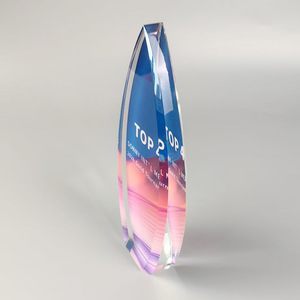 Crystal <b>Trophy</b> Top 4 Award Laser <b>Engraved</b> Digital Printing Geometry Design Business Gift Commemorative - Product Image 5