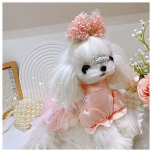 Vestido de tutú de encaje rosa para perros, ropa para perros pequeños, vestido de princesa Lolita para Maltese Yorkshire Terrier - Product Image 3