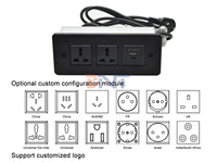 Universal 2 AC-Steckdosen 16A Nennstrom IP44 Verdeckte Schublade Tabletop-Steckdose USB A C Ladeans chlüsse EU/US/AU-Stecker