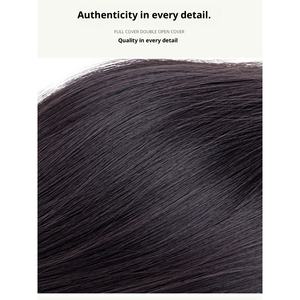 Bandeau pour femme avec <span class=keywords><strong>frange</strong></span> intégrée, postiche naturel pour couvrir les <span class=keywords><strong>cheveux</strong></span> blancs et ajouter du volume au dessus de la tête - Product Image 5