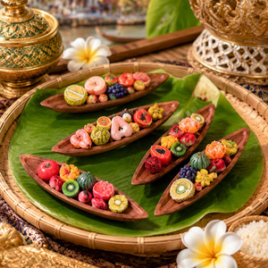 Aimants de réfrigérateur style thaïlandais en forme de bateau de fruits, en résine 3D, motifs fraise, pastèque, kiwi, autocollants magnétiques décoratifs pour la décoration intérieure - Product Image 2