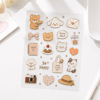Individuelles Journal-Schreibset: Niedliche koreanische KPOP transparente PVC-Deko-Aufkleber für den Alltag, Kawaii-Tagebuch mit klaren Goldfolien-Aufklebern im Paket