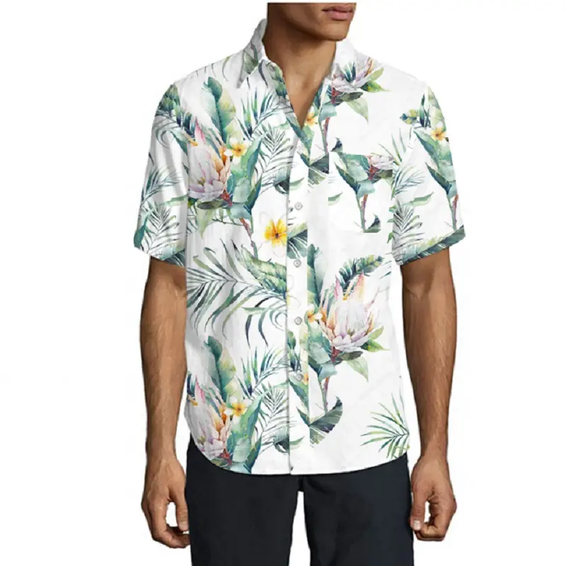 ビーチシャツトミーバハマテキスタイル男性用ハワイシャツ3Dプリントデザイン