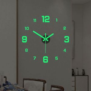 2024 Modern Minimalist Silent Floor Alarm <b>Clock</b> 40cm 3D DIY Quartz LUMINOVA Acrylic Mirror Stickers Living Room Home Decor - Product Image 2