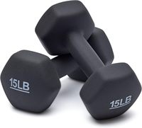 Haltères en fonte et PVC For Basics avec tête anti-roulement, modèle DB1001, pour l'exercice et le renforcement musculaire
