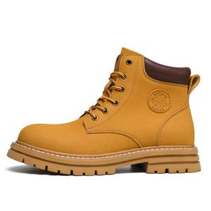 Bottes Jaunes Chaudes d'Hiver en Cuir Véritable, Doublées Peluche, Style Britannique Tendance, Chaussures de Travail Unisexe pour Hommes et Femmes, Grandes Tailles 49 50 51 - Product Image 3