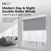 Stores verticaux doubles à enroulement intégré étanches pour fenêtre française, stores jour/nuit intelligents motorisés électriques Tuya Zigbee