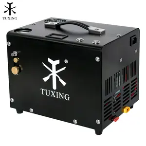 TUXING Wholesale Manual Stop Built-in Filter 4500Psi/300bar/30mpa Oil-free 12V High Pressure Paintball Hunting Air Compressor