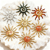 Dije de Sol de Acero Inoxidable, Dijes de Sol Creativos para la Fabricación de Joyería DIY