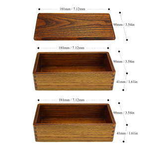 Boîte à déjeuner en bois japonais Bento avec fourchette et cuillère ensemble récipient de stockage des aliments pour enfants et adultes - Product Image 6