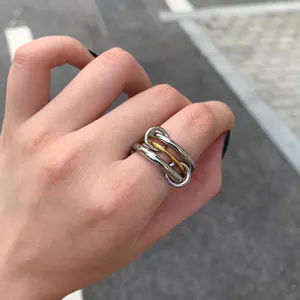 3 lapisan cincin baja tahan karat mode cincin pernyataan gratis perhiasan cincin kustom untuk wanita Bijoux bague pour femme