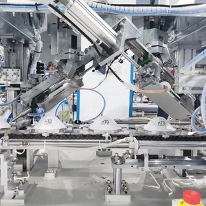 Smart Cup Mask Production Line 1860 Series-HTD Marca Telas no tejidas Flat-Fold Mask Tipos 25 Units/Min Totalmente automático OEM - Product Image 4
