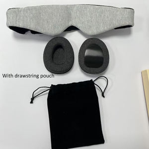 Máscara de sueño contorneada 3D con copas de ojo desmontables 100% máscara de ojo de algodón de espuma viscoelástica opaca ligera con correa ajustable - Product Image 4