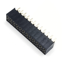 Conector de PCB de Tipo Recto de Doble Fila con Cabezal Hembra de 2.54 mm, Chapado en Oro, PBT+Latón, 0.8 mm/1.0 mm/1.27 mm/2.0 mm/2.54 mm/3.96 mm/5.08 mm