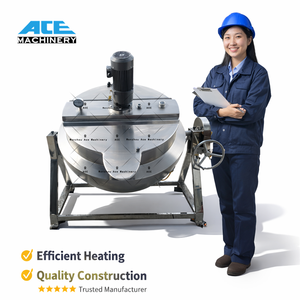 300 Liter Large Beef Paste Mixer Stainless Steel Tiltable Electric Steam Gas Heating Jacketed Kettle With Agitator - Product Image 5