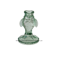 Porte-bougie en verre résistant à la chaleur de style moderne avec forme de poisson pour la décoration de mariage, de fête à domicile