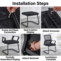 Chaise de bureau ergonomique pliable moderne en maille, confortable pour la maison et le bureau