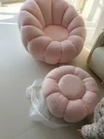 Canapé paresseux incurvé en forme de pétale de citrouille, fauteuil individuel rotatif couleur crème pour chambre à coucher, petit canapé de balcon, chaise de loisirs