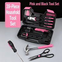 Kit d'outils portables 39 pièces pour réparation domestique avec marteau à griffes, pince, mètre ruban pour bricolage et entretien automobile