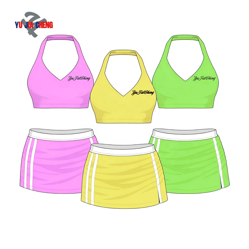 Custom Fitness Outfit Casual Loungewear Summer Two Piece Women Set Clothing Y2K Striped Skirts And Halter Tank Top Ropa De Mujer