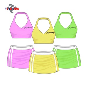 Completo Fitness Personalizzato, <span class=keywords><strong>Abbigliamento</strong></span> Casual Estivo, Set Due Pezzi da Donna, Gonne a Righe Y2K e Top Halter, Ropa De Mujer - Product Image 1