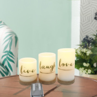 Ensemble de bougies LED scintillantes à piles avec télécommande, élégantes bougies sans flamme en cire avec corde de chanvre