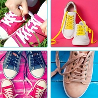 Lacets de chaussures super élastiques sans cravate 4 couleurs imprimées en nylon plastique PP et polyester pour cordon de corde de lacet